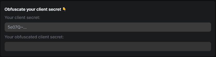 Obfuscated Client Secret