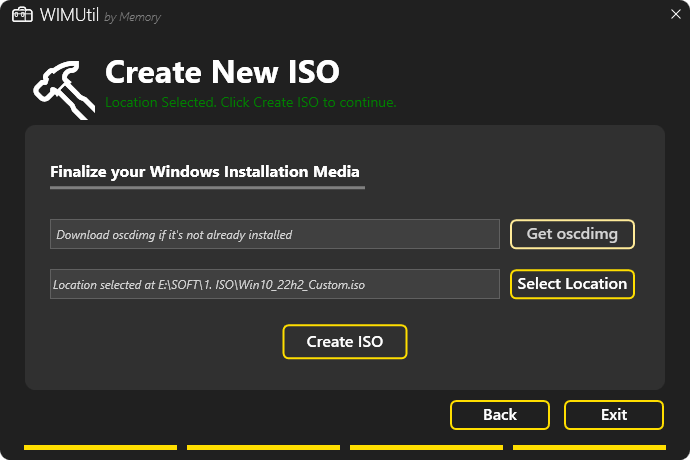 Tạo ISO cho bộ cài đặt Windows.